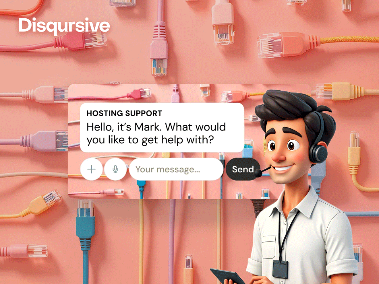 Human-powered AI service visual identity elements